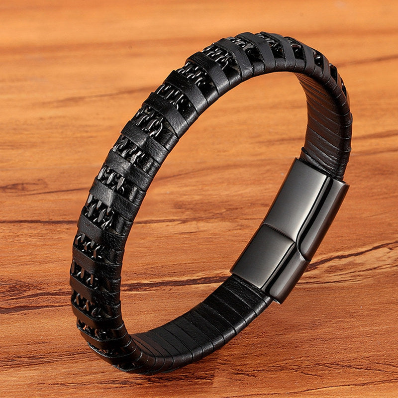 Stainless Steel Multi-leather Rope Fashion Bracelet