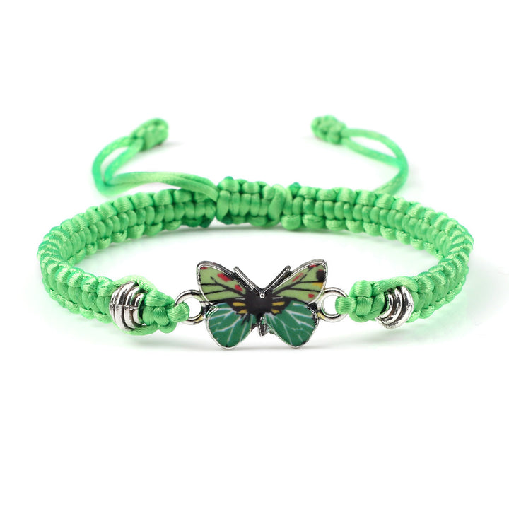 Couple Butterfly Buckle Braided Bracelet