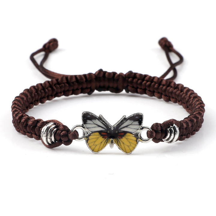 Couple Butterfly Buckle Braided Bracelet