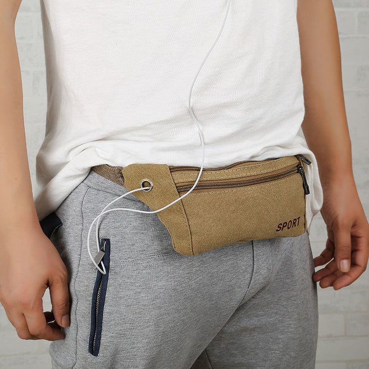 Unisex Multi-Functional Canvas Waist Bag – Lightweight Travel &amp; Sport Pouch