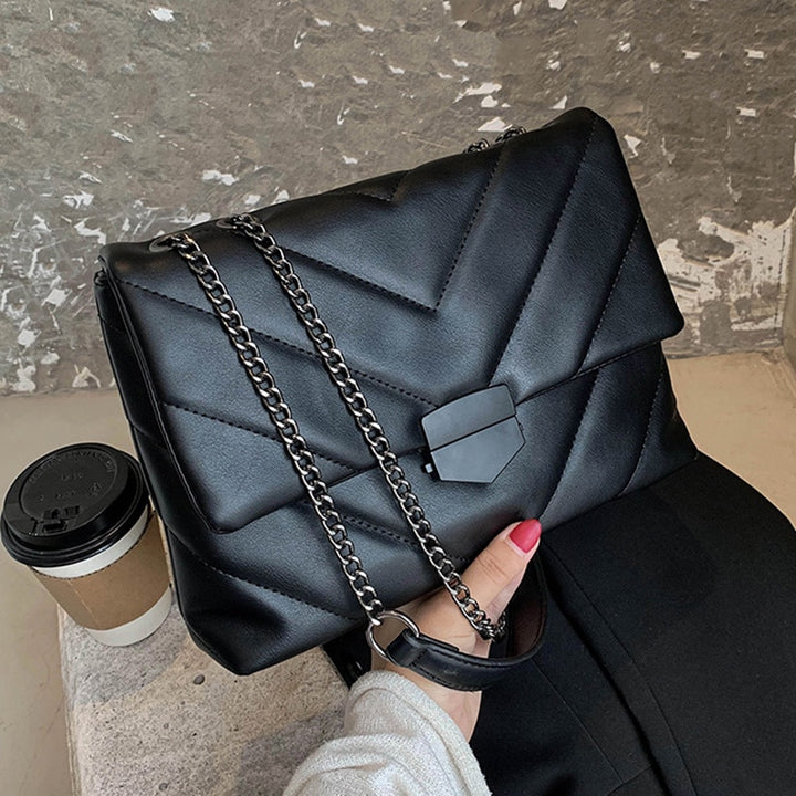 Embroidery Thread Small PU Leather Handbags Trend Shoulder bags