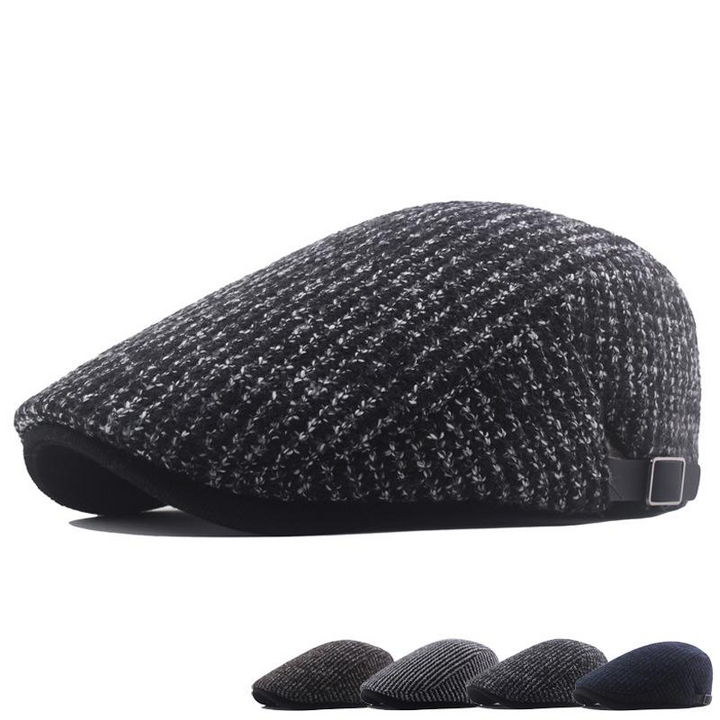 Solid Color Knitted Beret Men's Winter Thickening