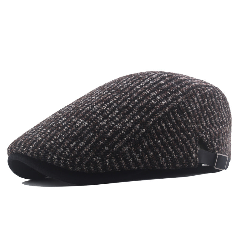 Solid Color Knitted Beret Men's Winter Thickening