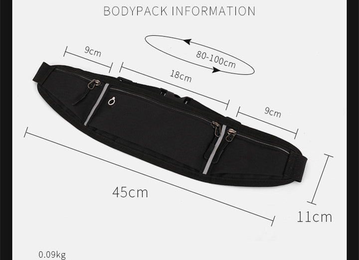 New Fitness Outdoor Sports Lightweight Waist Bag Reflective Strip With Earphone Hole