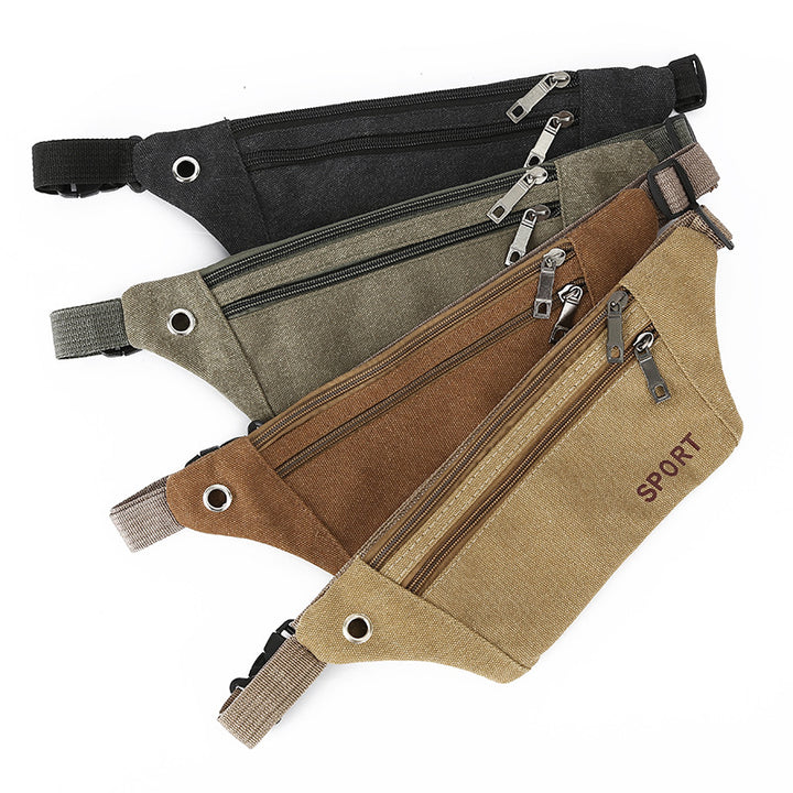 Unisex Multi-Functional Canvas Waist Bag – Lightweight Travel &amp; Sport Pouch