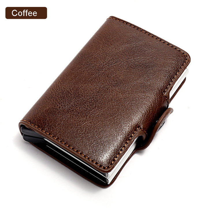 RFID Wallet PU Crazy Horse Leather Mini Money Clip Credit Card ID Holder