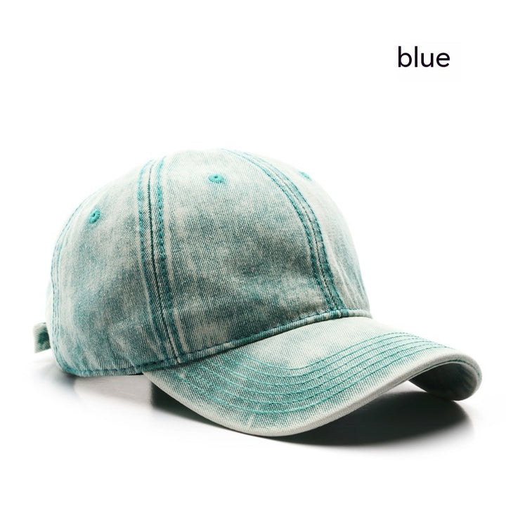 Personality Street Washed Denim Solid Color Light Board Baseball Cap