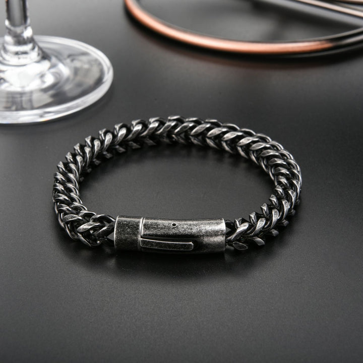 Stainless Steel Round Mill Simple Fashion Titanium Steel Vintage Bracelet