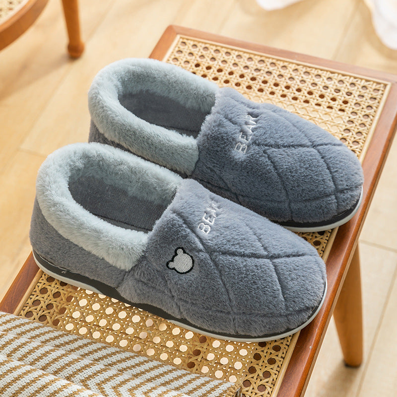 Bear Slippers Winter Home Shoes Warm Plush Shoes