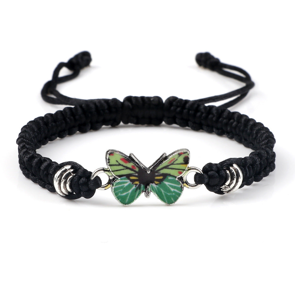 Couple Butterfly Buckle Braided Bracelet