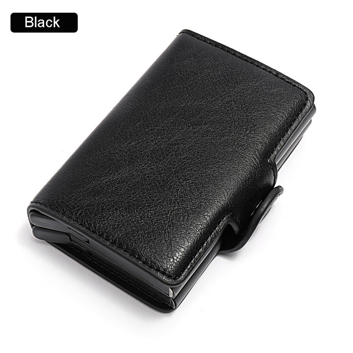RFID Wallet PU Crazy Horse Leather Mini Money Clip Credit Card ID Holder