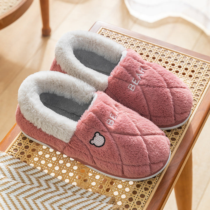 Bear Slippers Winter Home Shoes Warm Plush Shoes