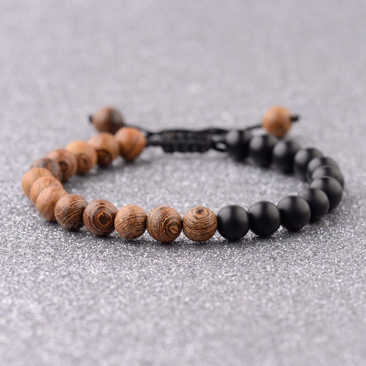 8mm Natural Wooden Bead Bracelet