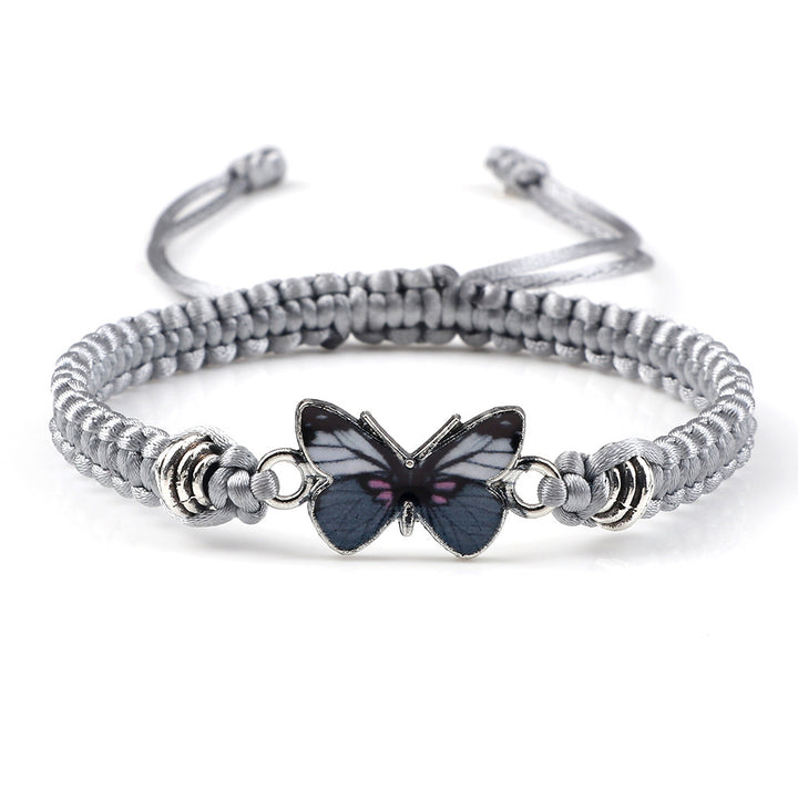 Couple Butterfly Buckle Braided Bracelet