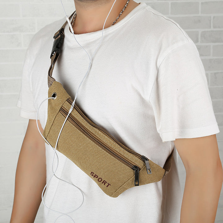 Unisex Multi-Functional Canvas Waist Bag – Lightweight Travel &amp; Sport Pouch