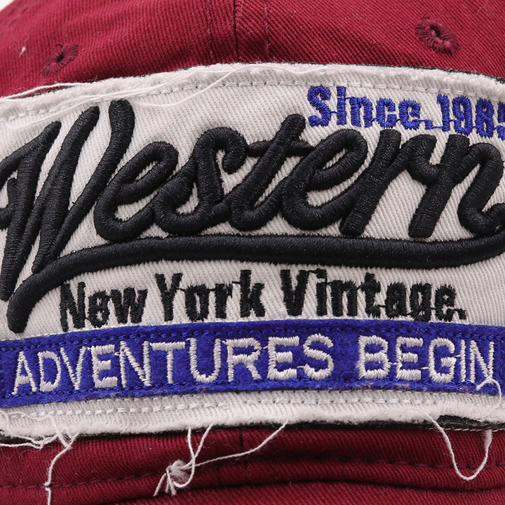 Big Alphabet Embroidery Baseball Washed Old Hat