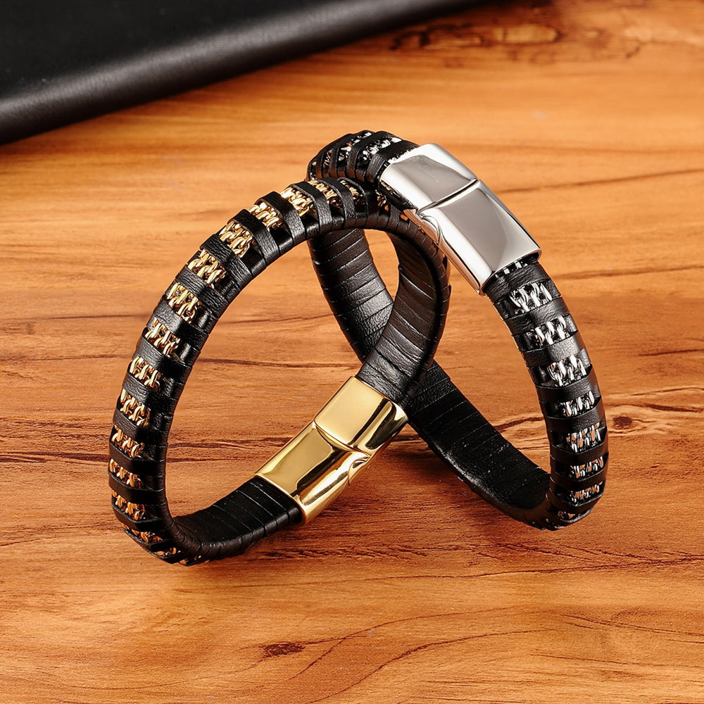 Stainless Steel Multi-leather Rope Fashion Bracelet