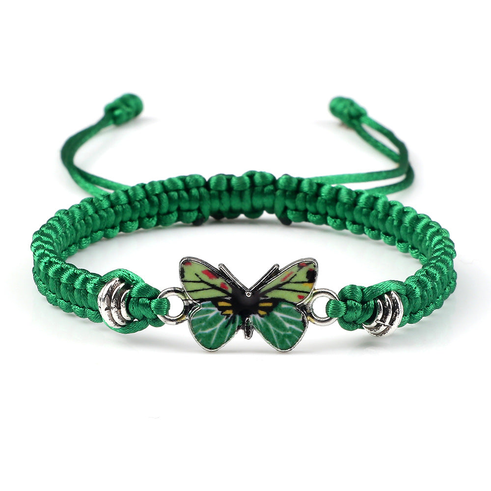 Couple Butterfly Buckle Braided Bracelet