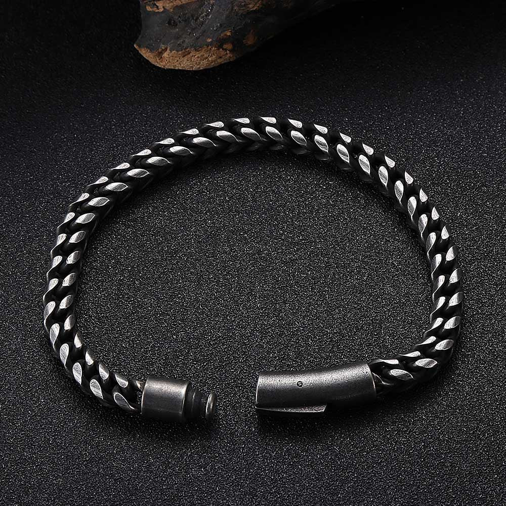 Stainless Steel Round Mill Simple Fashion Titanium Steel Vintage Bracelet