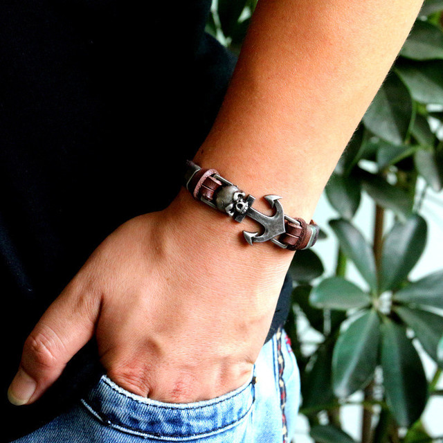 Men's leather bracelet bracelet