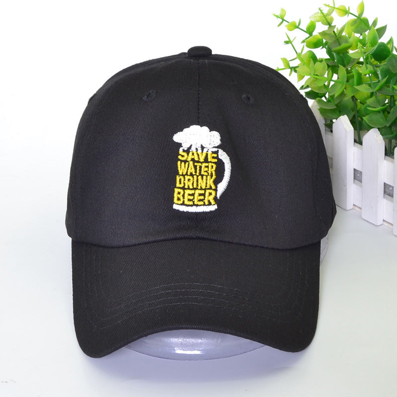 Letter Embroidery Baseball Hat Spring And Summer Student Beer Mug