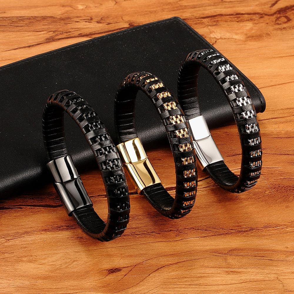 Stainless Steel Multi-leather Rope Fashion Bracelet