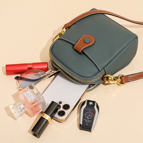 Lychee Pattern Small Mobile Phone Bag Crossbody / Shoulder Bags - Wallet