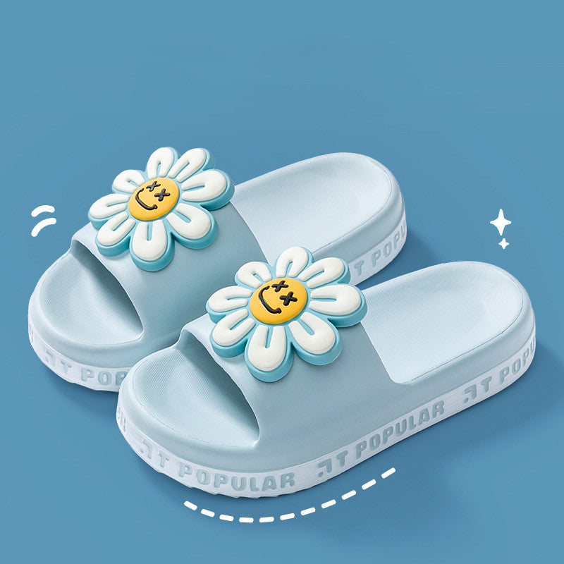 Summer Flower Slippers Women New Fashion Letter Garden Shoes Indoor Anti-Slip Floor Bathroom Bathing Home Slipper