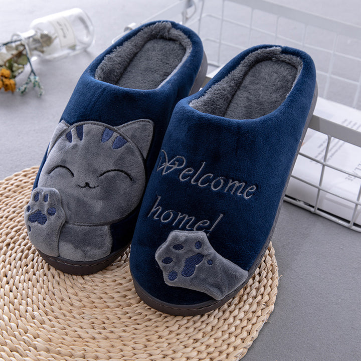 Tong Lucky Cat Slippers Winter Home Cotton