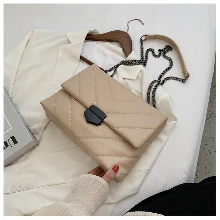 Embroidery Thread Small PU Leather Handbags Trend Shoulder bags