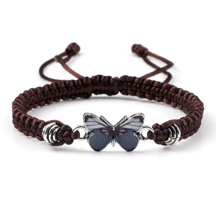 Couple Butterfly Buckle Braided Bracelet