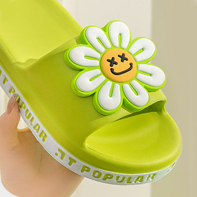 Summer Flower Slippers Women New Fashion Letter Garden Shoes Indoor Anti-Slip Floor Bathroom Bathing Home Slipper