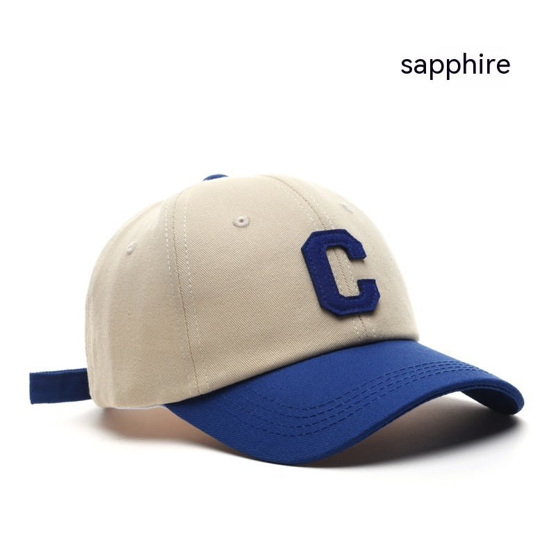 Stylish Retro Minimalism Letter Patch Stitching Baseball Hat