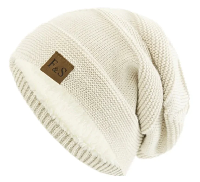 Fleece-lined Pullover Keep Warm Knitted Cloth Label Woolen Cap