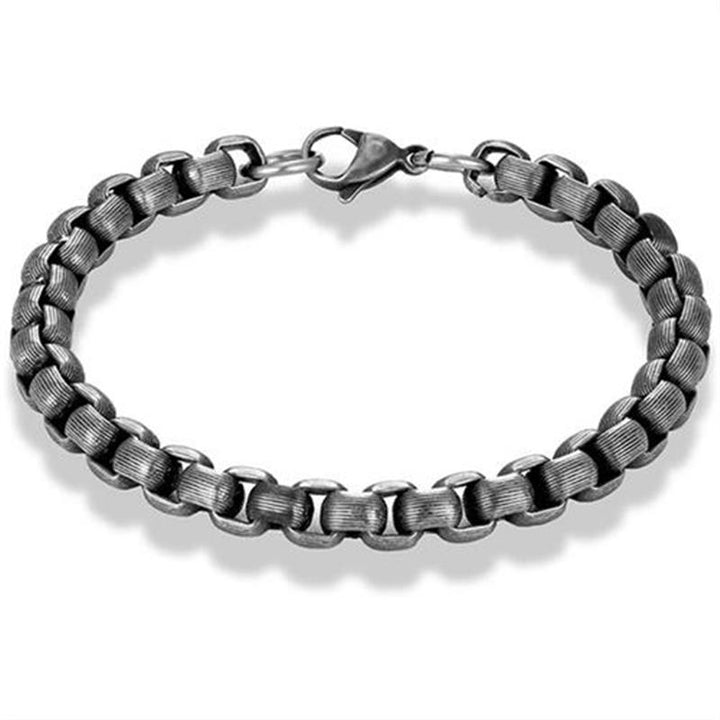 Stainless Steel Vintage Bracelet Black Cuban Chain
