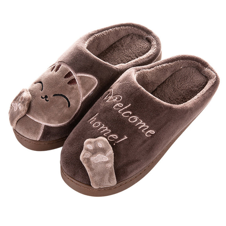 Tong Lucky Cat Slippers Winter Home Cotton