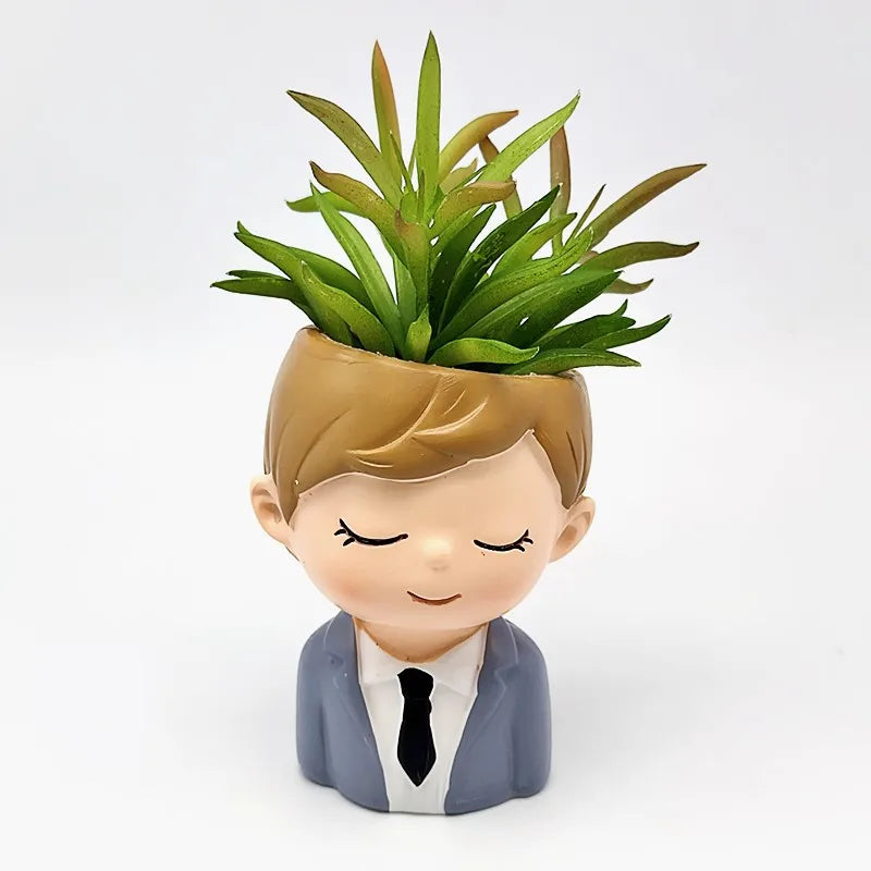 Couple flowerpot plant silicone mold diy making resin, concrete vase mini bonsai cactus mold home wedding decoration tool