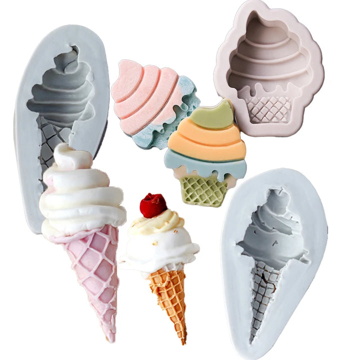 Ice Cream Cone Chocolate Fondant Silicone Mold Children&