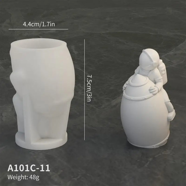 3D Space Astronaut Silicone Candle Molds Soft Easy Demould Handmade Aerospace Themed Plaster Crafts Resin  Mold
