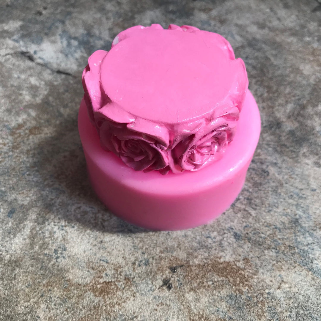3D Round Rose Flowers Soap Mold Cylindrical Silicone Mold Candle Molds Craft Decoration
