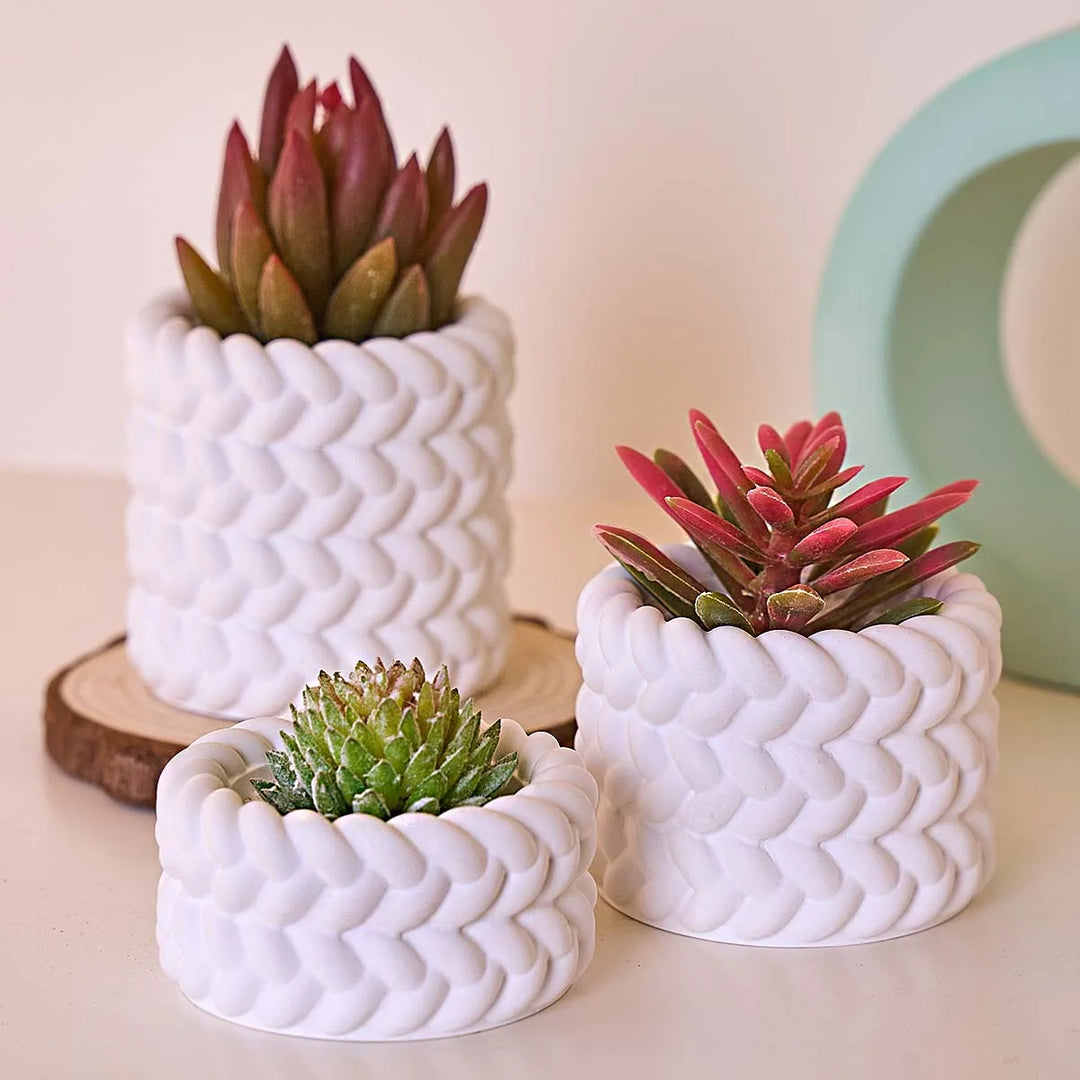 Woven Candle Jar Silicone Mold DIY Round Concrete Flowerpot Casting Molds Plaster Resin Storage Box Craft Making Home Decor