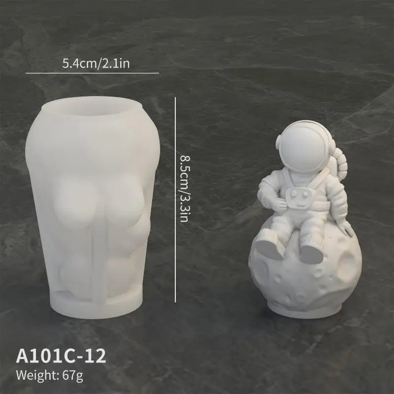 3D Space Astronaut Silicone Candle Molds Soft Easy Demould Handmade Aerospace Themed Plaster Crafts Resin  Mold