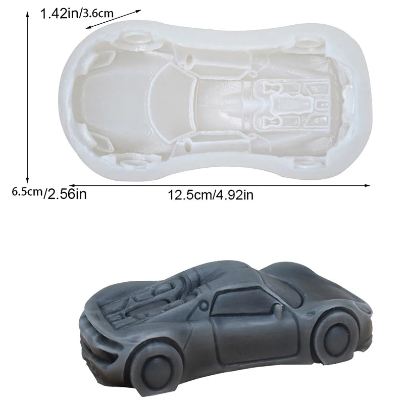 3D Creative Sports Cars Silicone Mold Scented Candle Soap Resin Plaster Crafts Mold DIY Home Decor Durable Mold