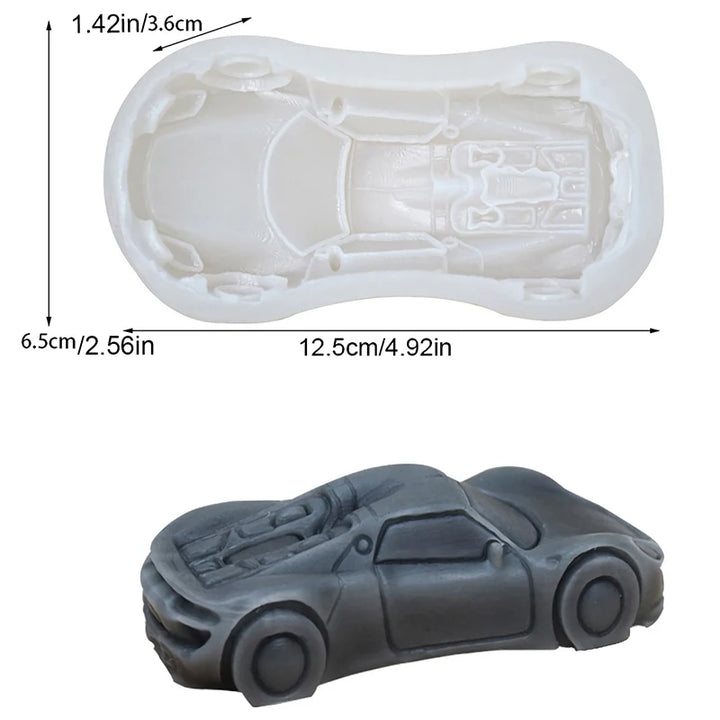 3D Creative Sports Cars Silicone Mold Scented Candle Soap Resin Plaster Crafts Mold DIY Home Decor Durable Mold