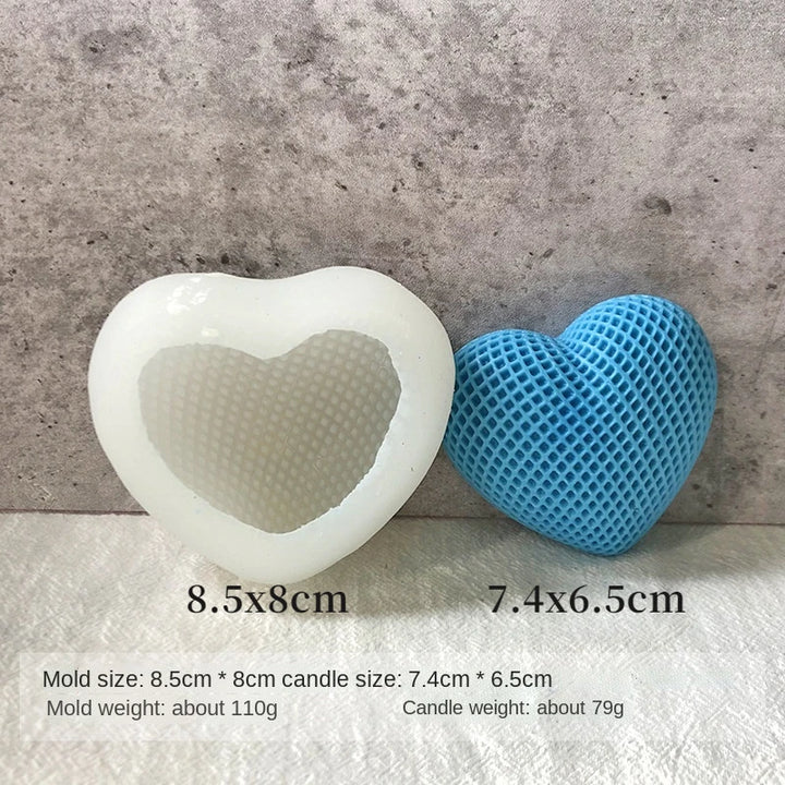 3D Woven Love Heart Silicone Mold Diy Handmade Heart-shaped Candle Soap Plaster Cake Chocolate Baking Tool Valentine&