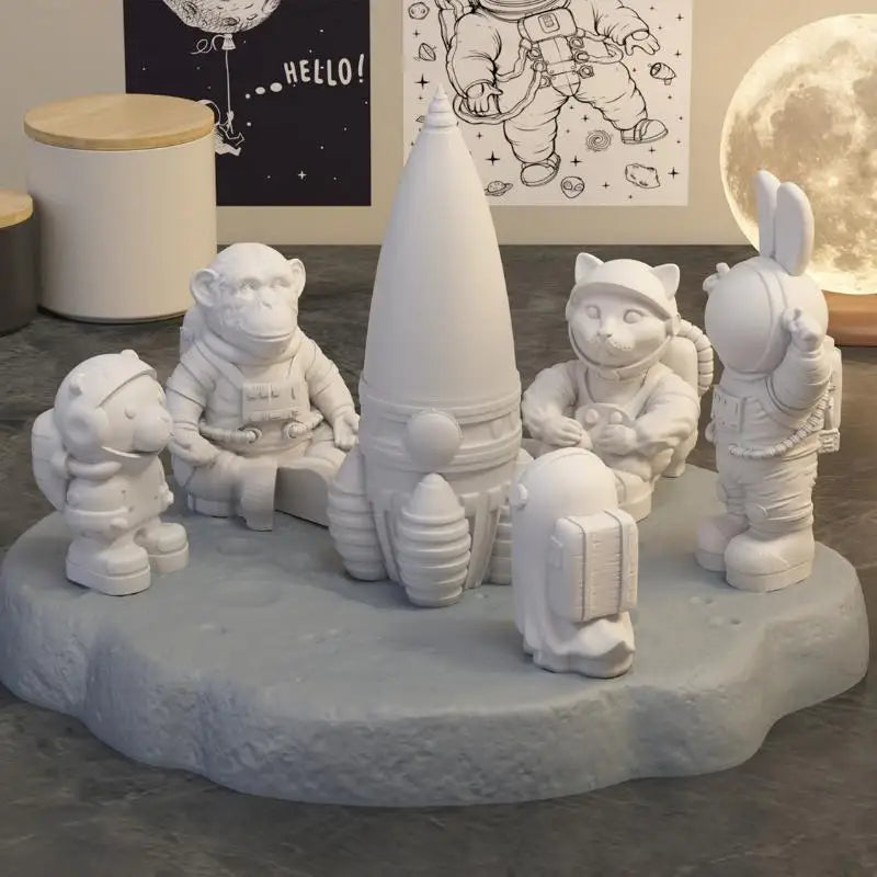 3D Space Astronaut Silicone Candle Molds Soft Easy Demould Handmade Aerospace Themed Plaster Crafts Resin  Mold