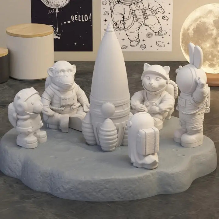 3D Space Astronaut Silicone Candle Molds Soft Easy Demould Handmade Aerospace Themed Plaster Crafts Resin  Mold