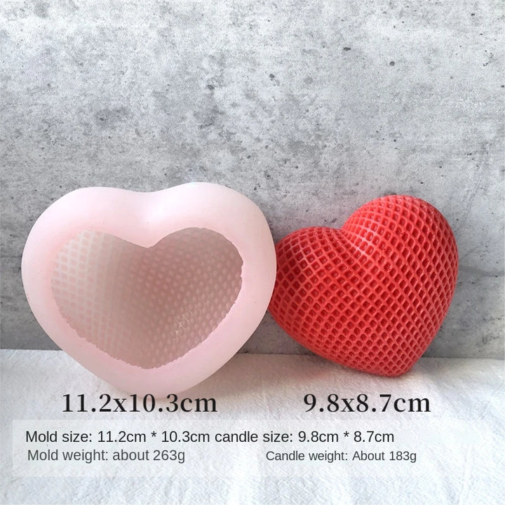 3D Woven Love Heart Silicone Mold Diy Handmade Heart-shaped Candle Soap Plaster Cake Chocolate Baking Tool Valentine&