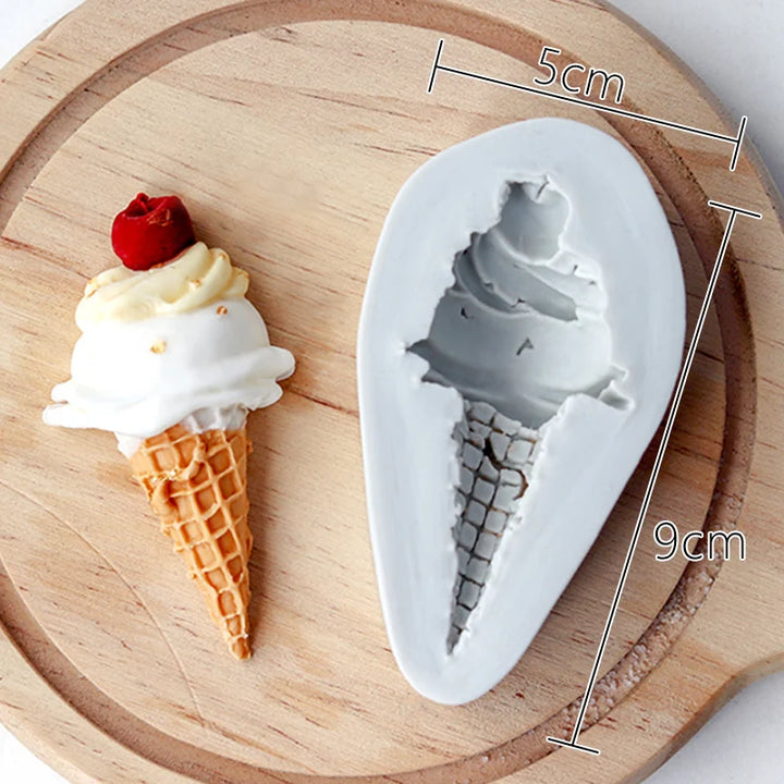 Ice Cream Cone Chocolate Fondant Silicone Mold Children&