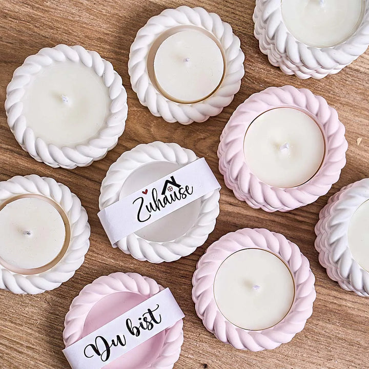 Woven Candle Jar Silicone Mold DIY Round Concrete Flowerpot Casting Molds Plaster Resin Storage Box Craft Making Home Decor